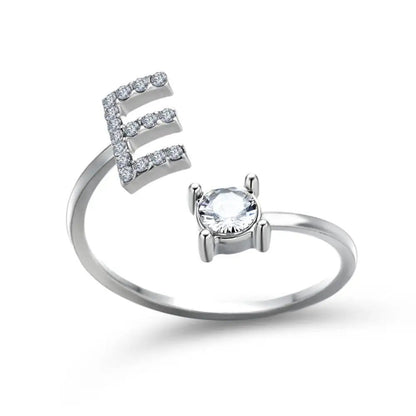 Adjustable Letter Initial Ring - Veinci