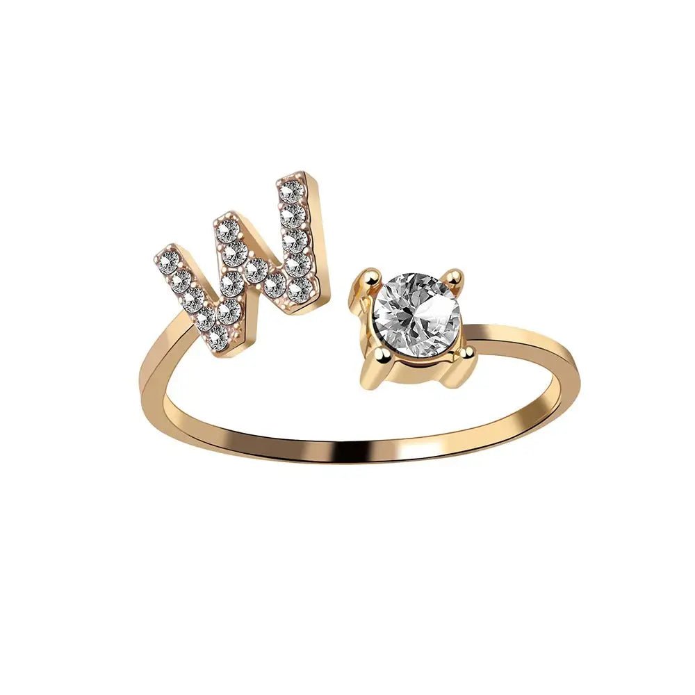 Adjustable Letter Initial Ring - Veinci