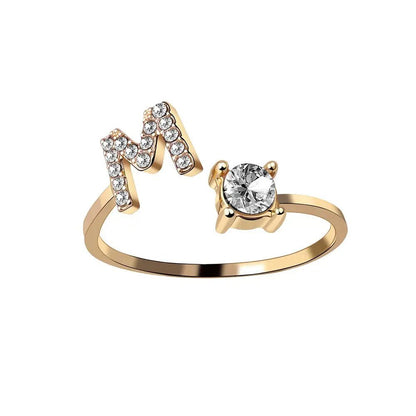 Adjustable Letter Initial Ring - Veinci