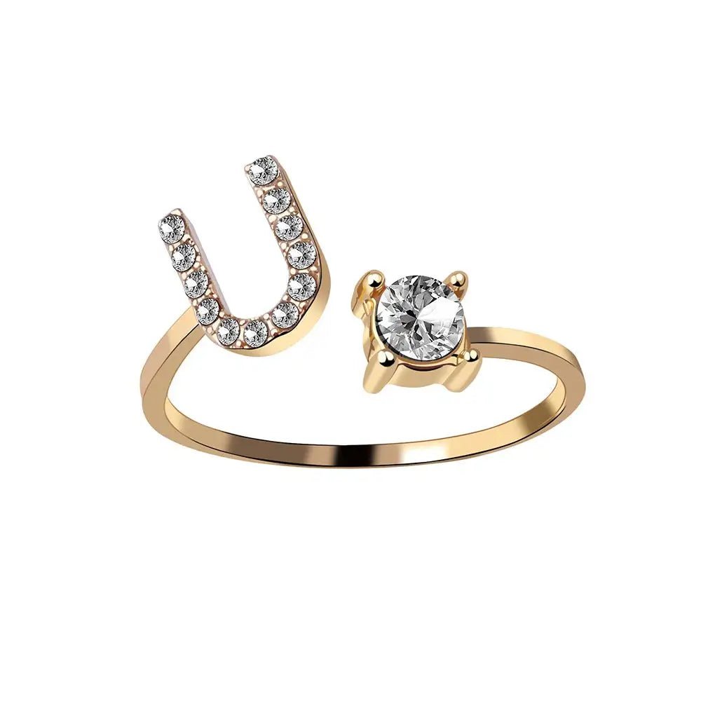 Adjustable Letter Initial Ring - Veinci