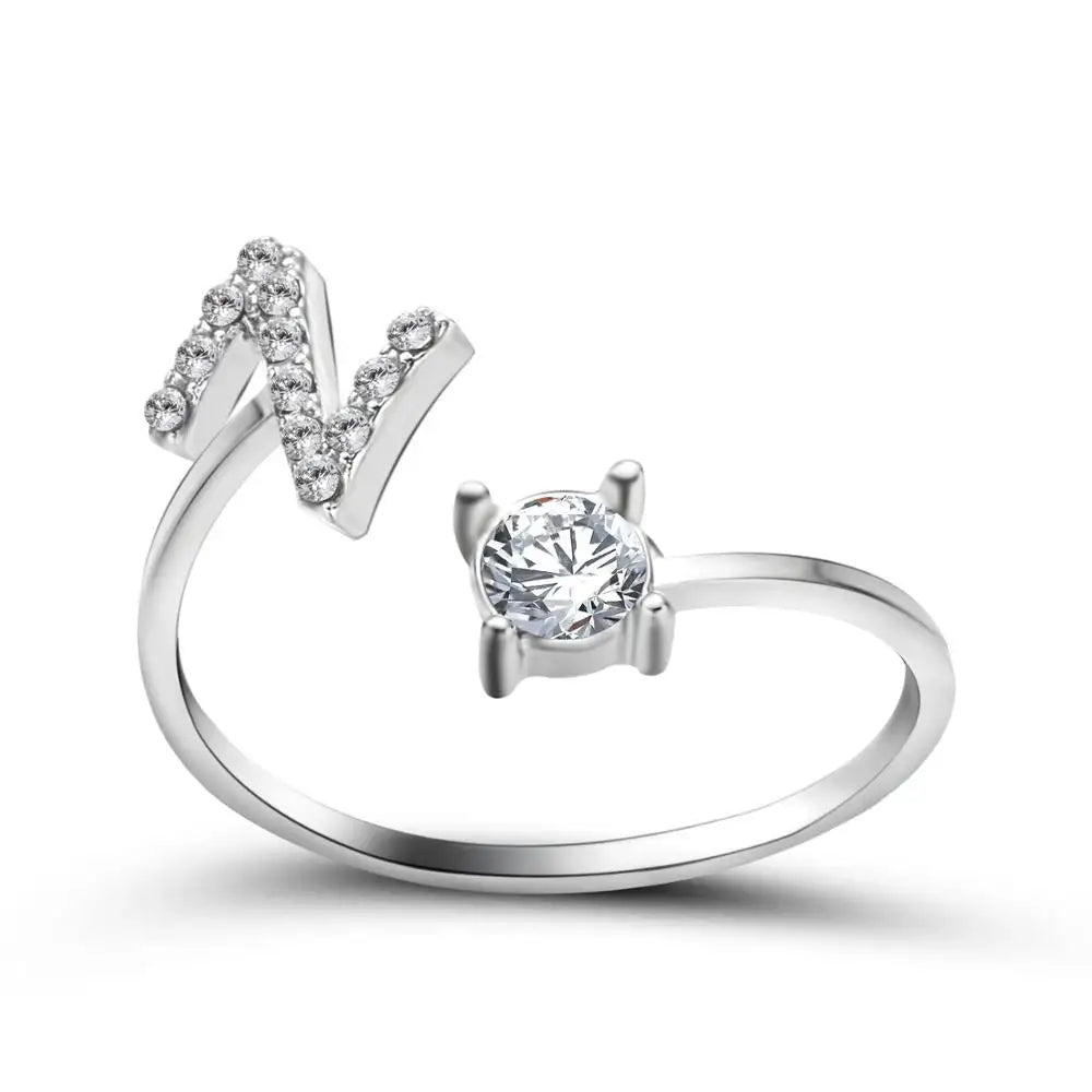 Adjustable Letter Initial Ring - Veinci