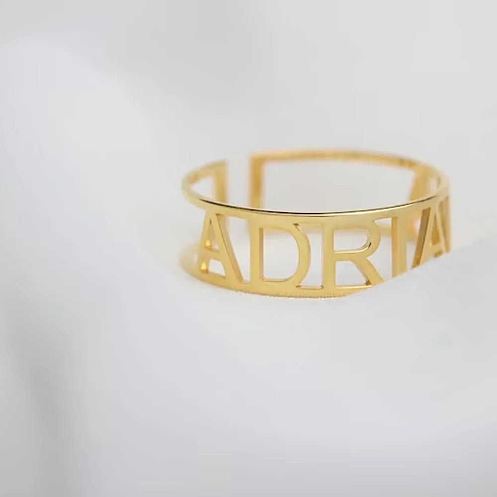 Adjustable Personalized Custom Name Ring - Veinci