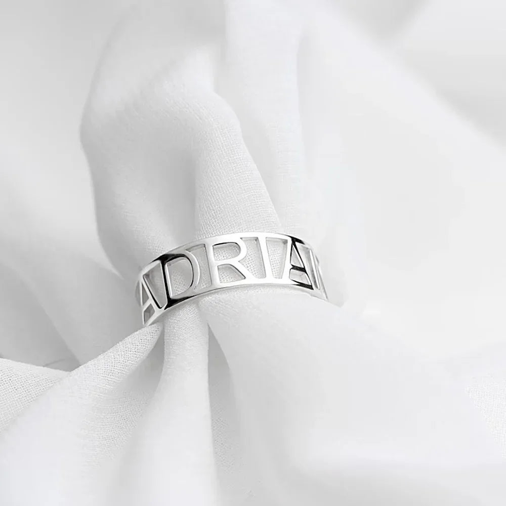 Adjustable Personalized Custom Name Ring - Veinci