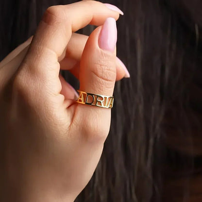 Adjustable Personalized Custom Name Ring - Veinci