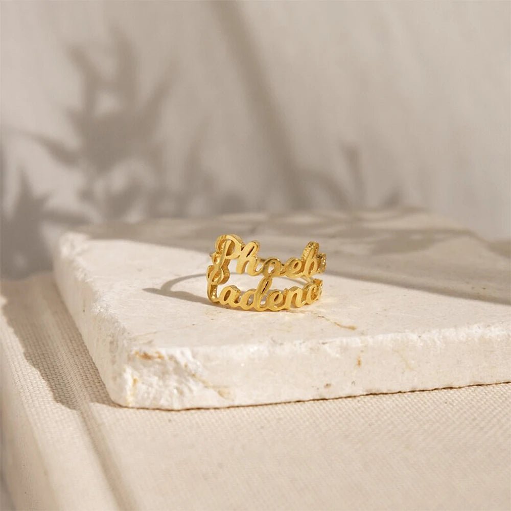 Adjustable Personalized Name(s) Wrap Ring - Veinci