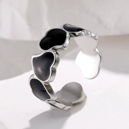 Adjustable Romantic Enamel Heart Ring - Veinci