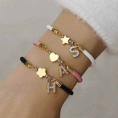 Adjustable Shape Letter Initial Bracelets - Veinci