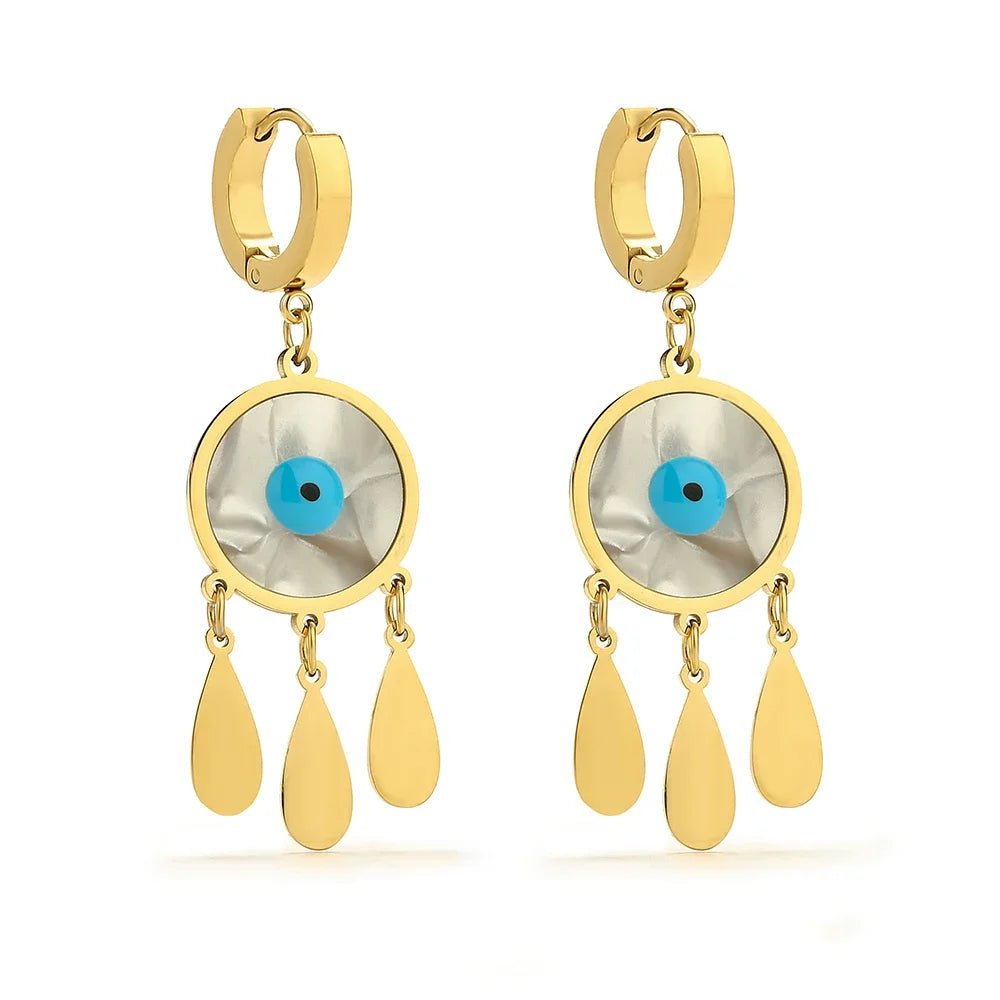 Boho Evil Eye Dangle Earrings - Veinci