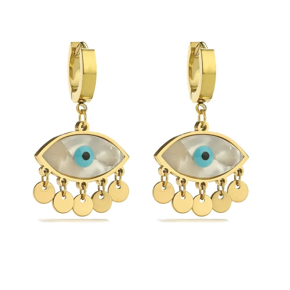 Boho Evil Eye Dangle Earrings - Veinci