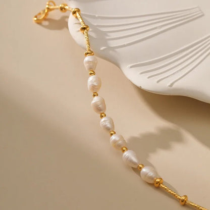 Boho Gold Accented Pearl Bracelets - Veinci