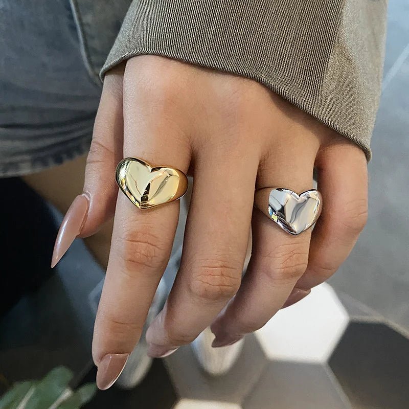 Bold Statement Heart Rings - Veinci