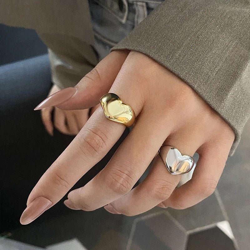 Bold Statement Heart Rings - Veinci