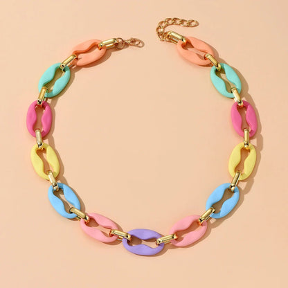 Chunky Pastel Necklace and Bracelet Set - Veinci