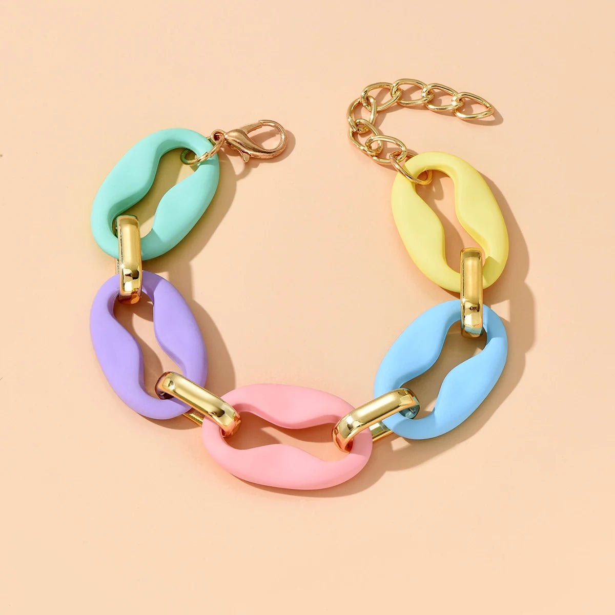 Chunky Pastel Necklace and Bracelet Set - Veinci