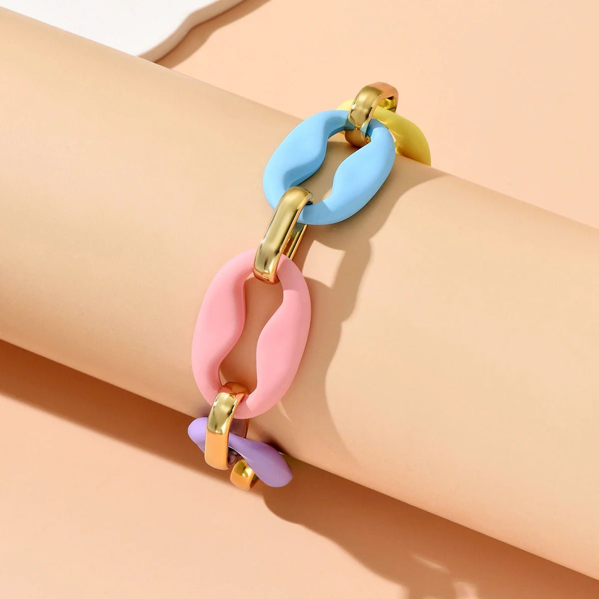 Chunky Pastel Necklace and Bracelet Set - Veinci