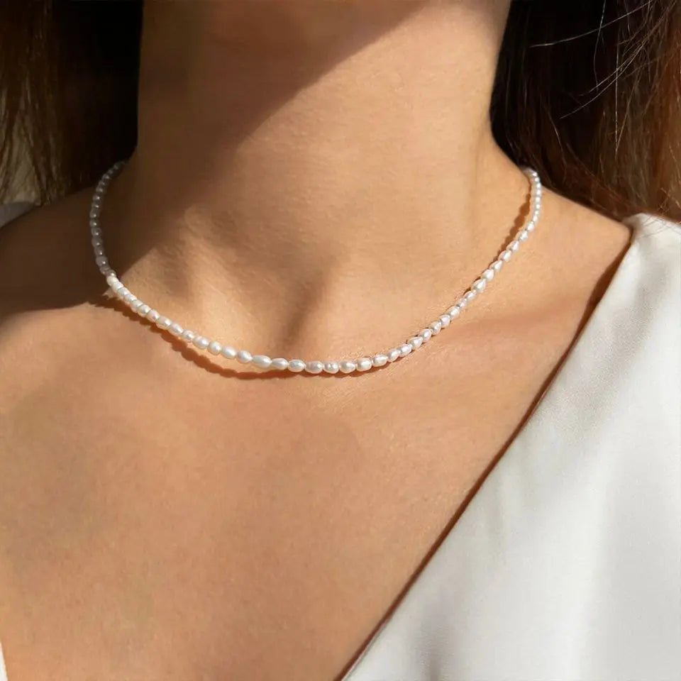 Classic Feminine 3mm Pearl Necklace - Veinci