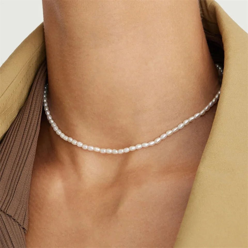 Classic Feminine 3mm Pearl Necklace - Veinci