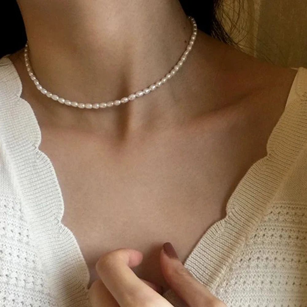 Classic Feminine 3mm Pearl Necklace - Veinci