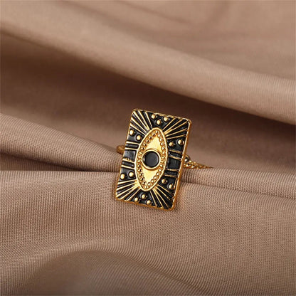 Classy Evil Eye Heart & Rectangle Rings - Veinci