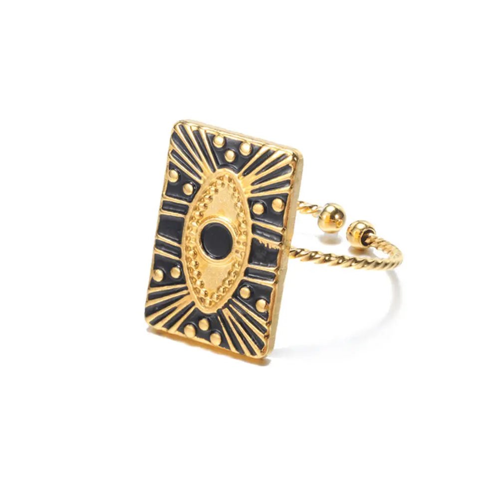 Classy Evil Eye Heart & Rectangle Rings - Veinci