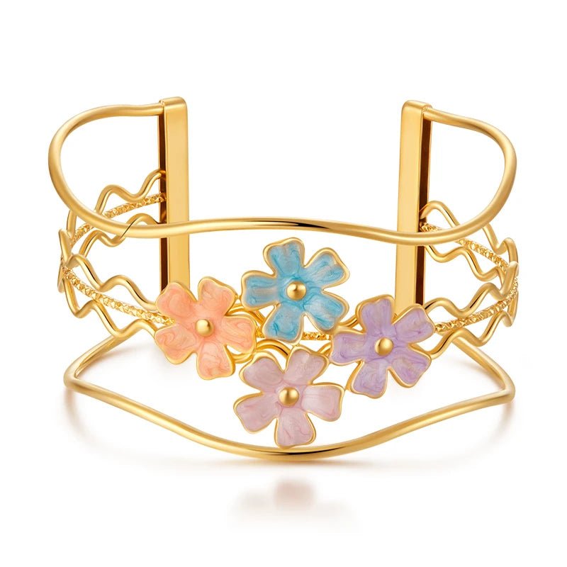 Classy Floral Bangle Bracelets - Veinci