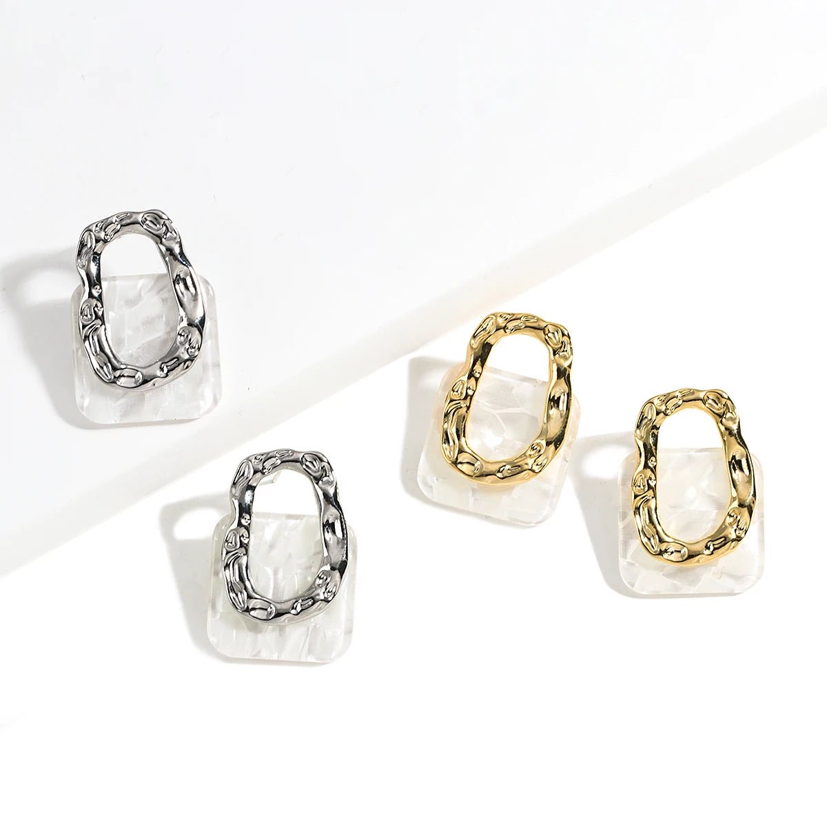 Classy Geometric Square Earrings - Veinci