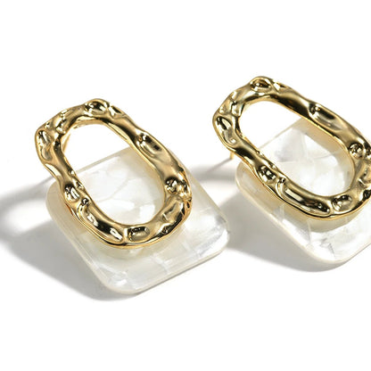 Classy Geometric Square Earrings - Veinci