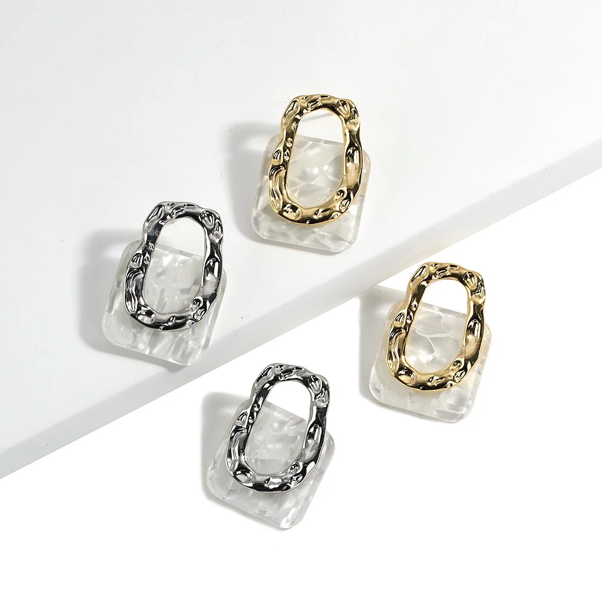 Classy Geometric Square Earrings - Veinci