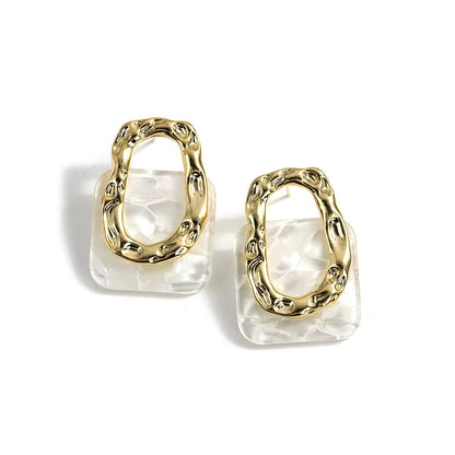 Classy Geometric Square Earrings - Veinci