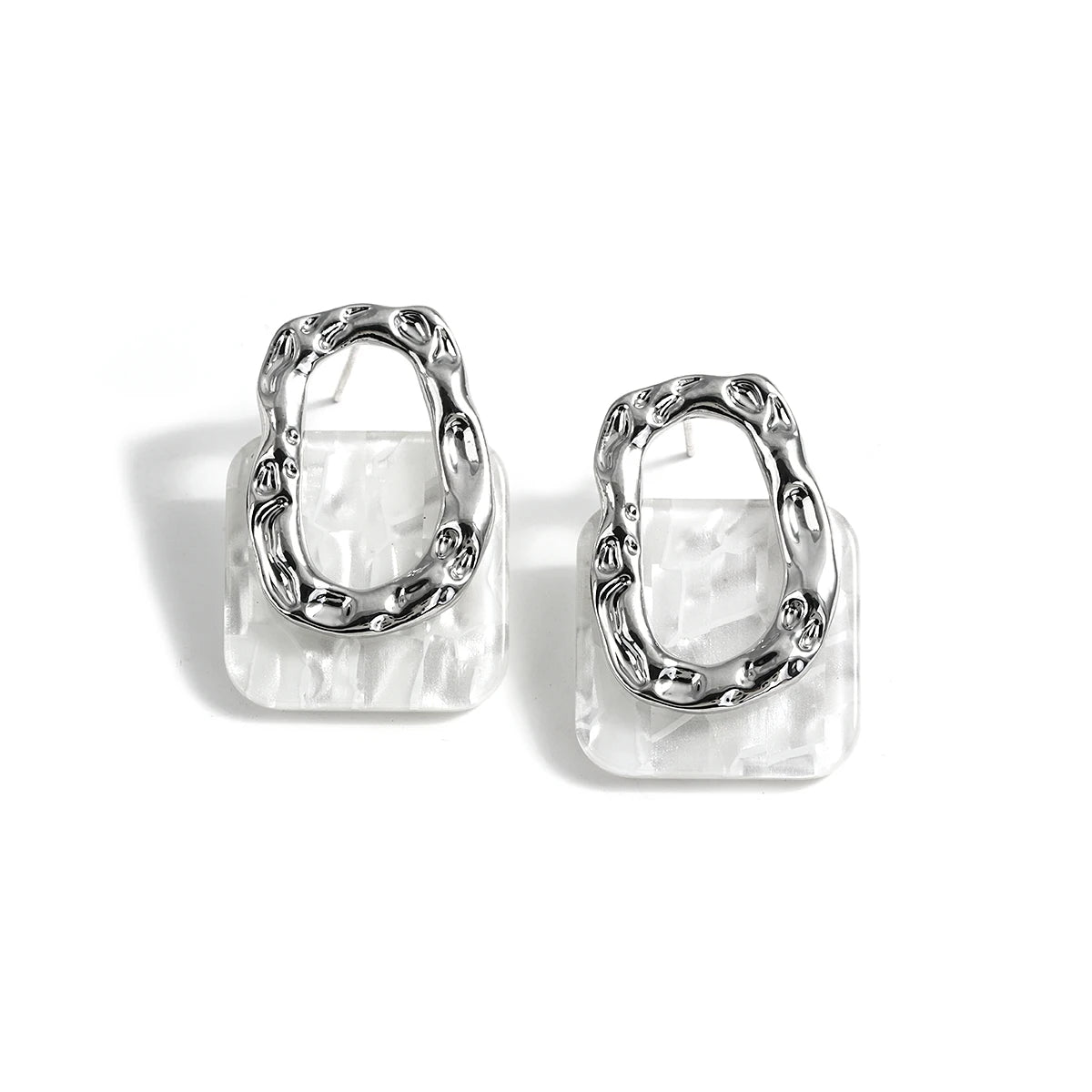 Classy Geometric Square Earrings - Veinci