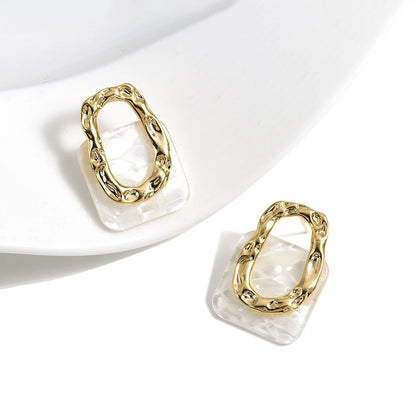 Classy Geometric Square Earrings - Veinci