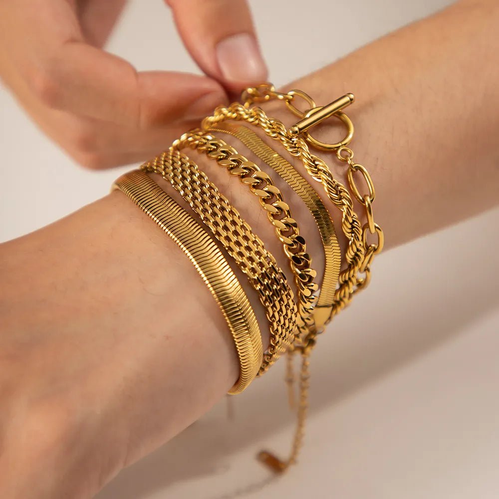 Classy Gold Mix & Match Bracelets - Veinci