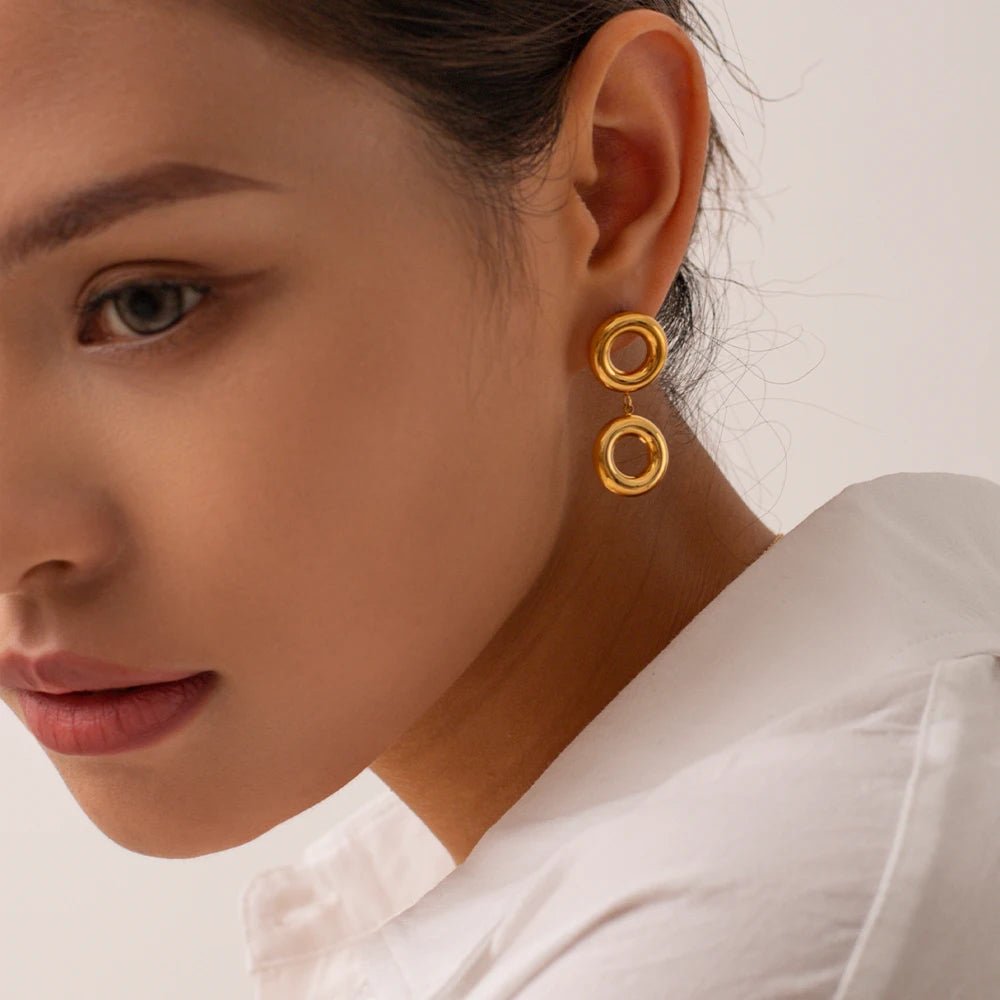 Classy O Rings Drop Earrings - Veinci