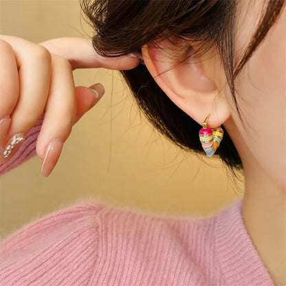 Colorful Pastel Heart Earrings - Veinci