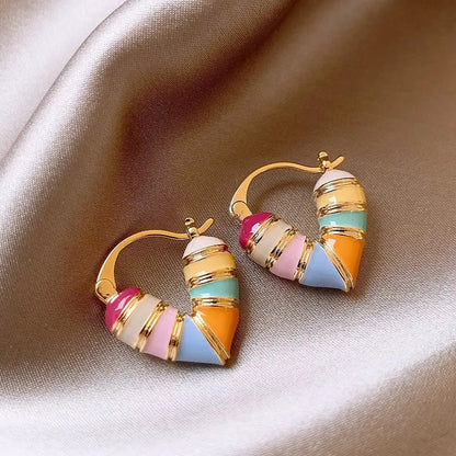 Colorful Pastel Heart Earrings - Veinci