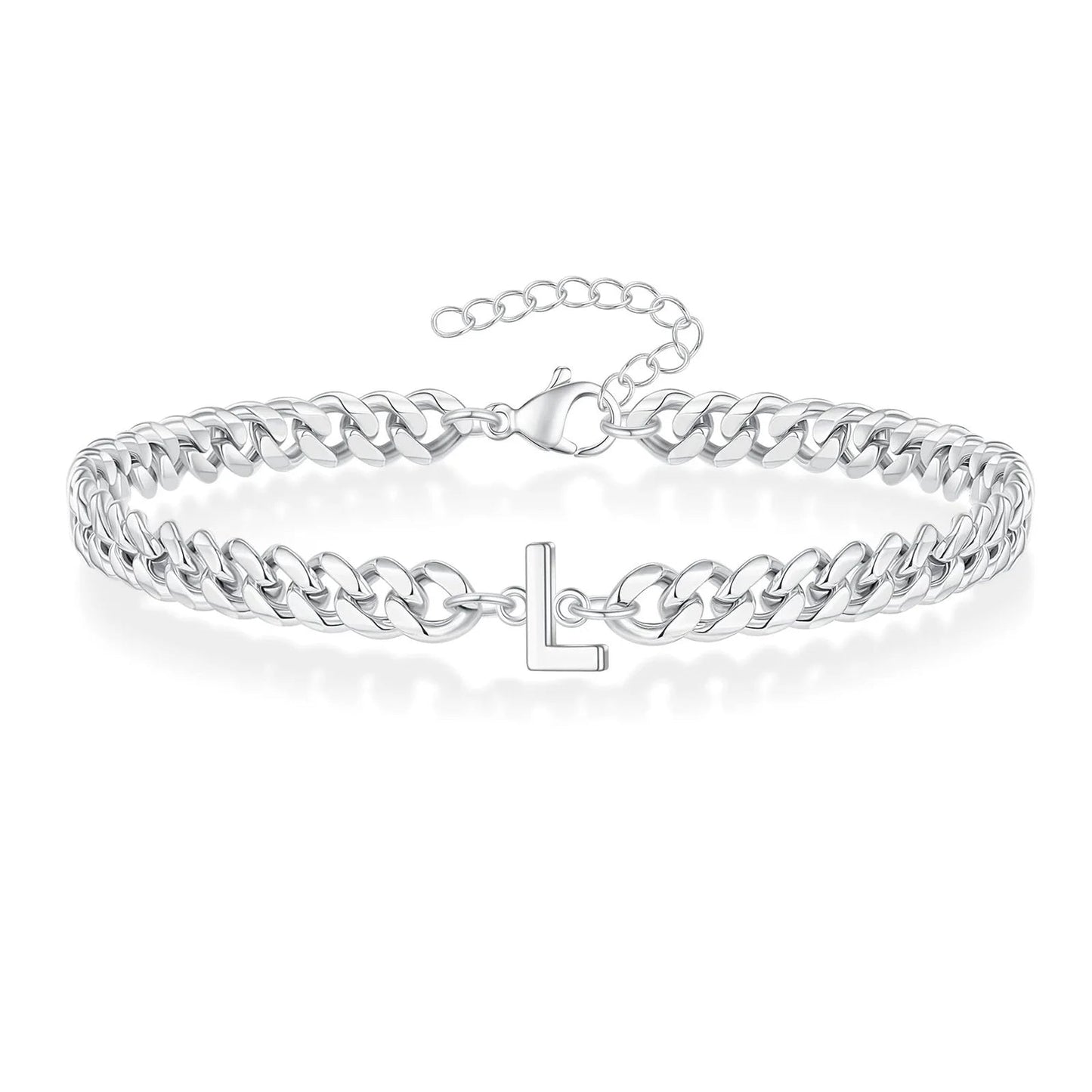 Couples Letter Initial Cuban Bracelet - Veinci