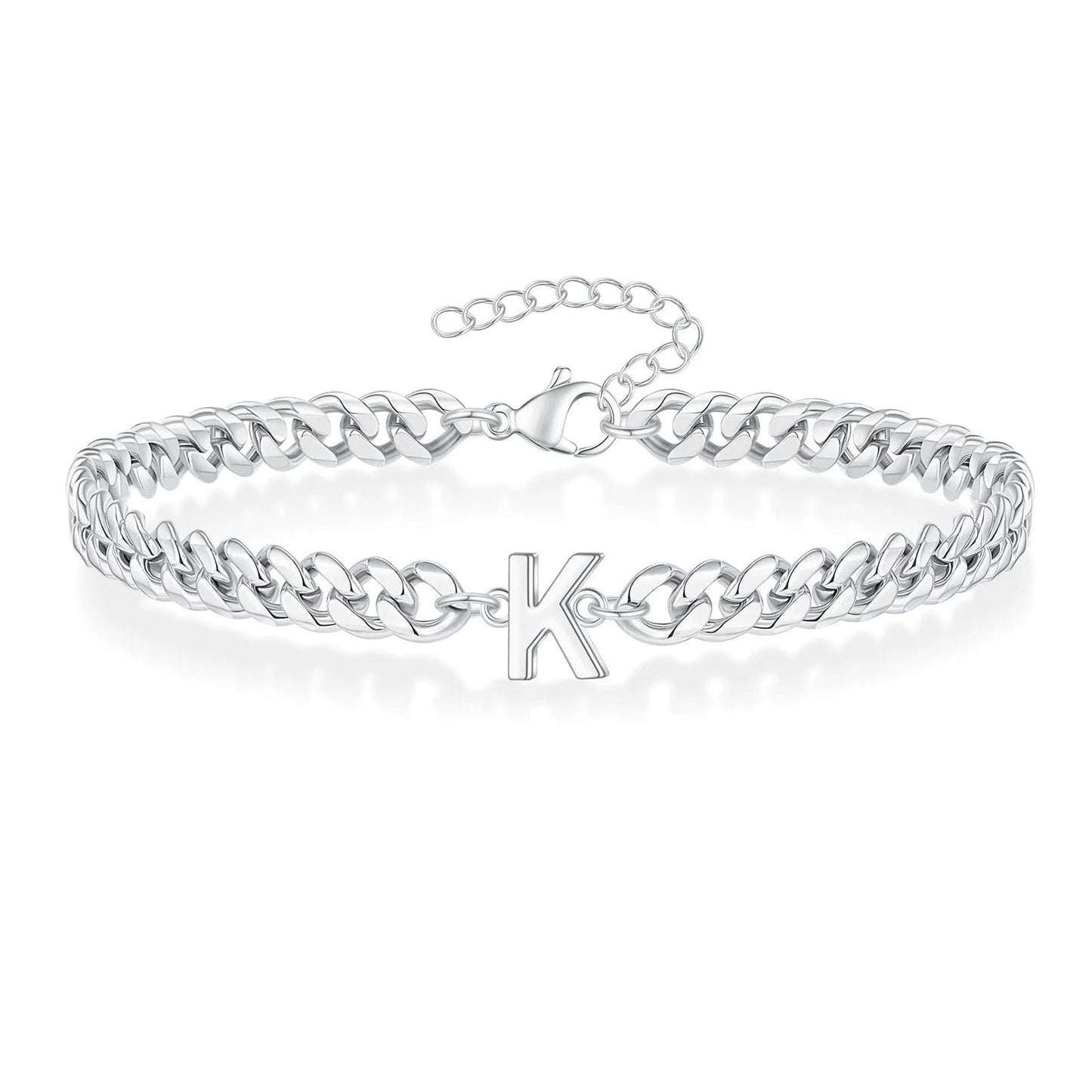 Couples Letter Initial Cuban Bracelet - Veinci