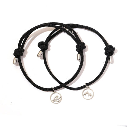 Couples Ocean & Mountains Magnetic Rope Bracelet Set - Veinci