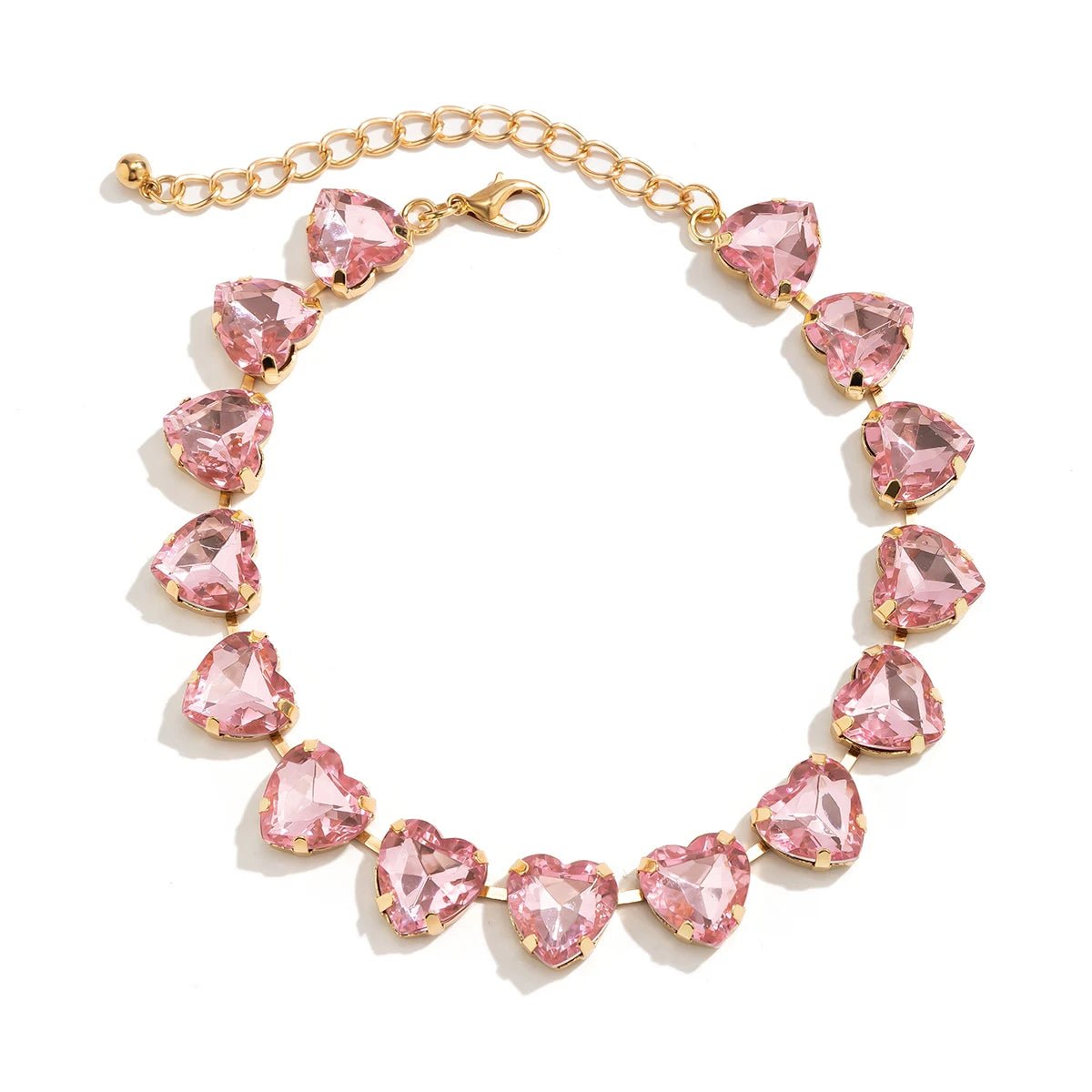 Crystal Heart Choker Necklace - Veinci