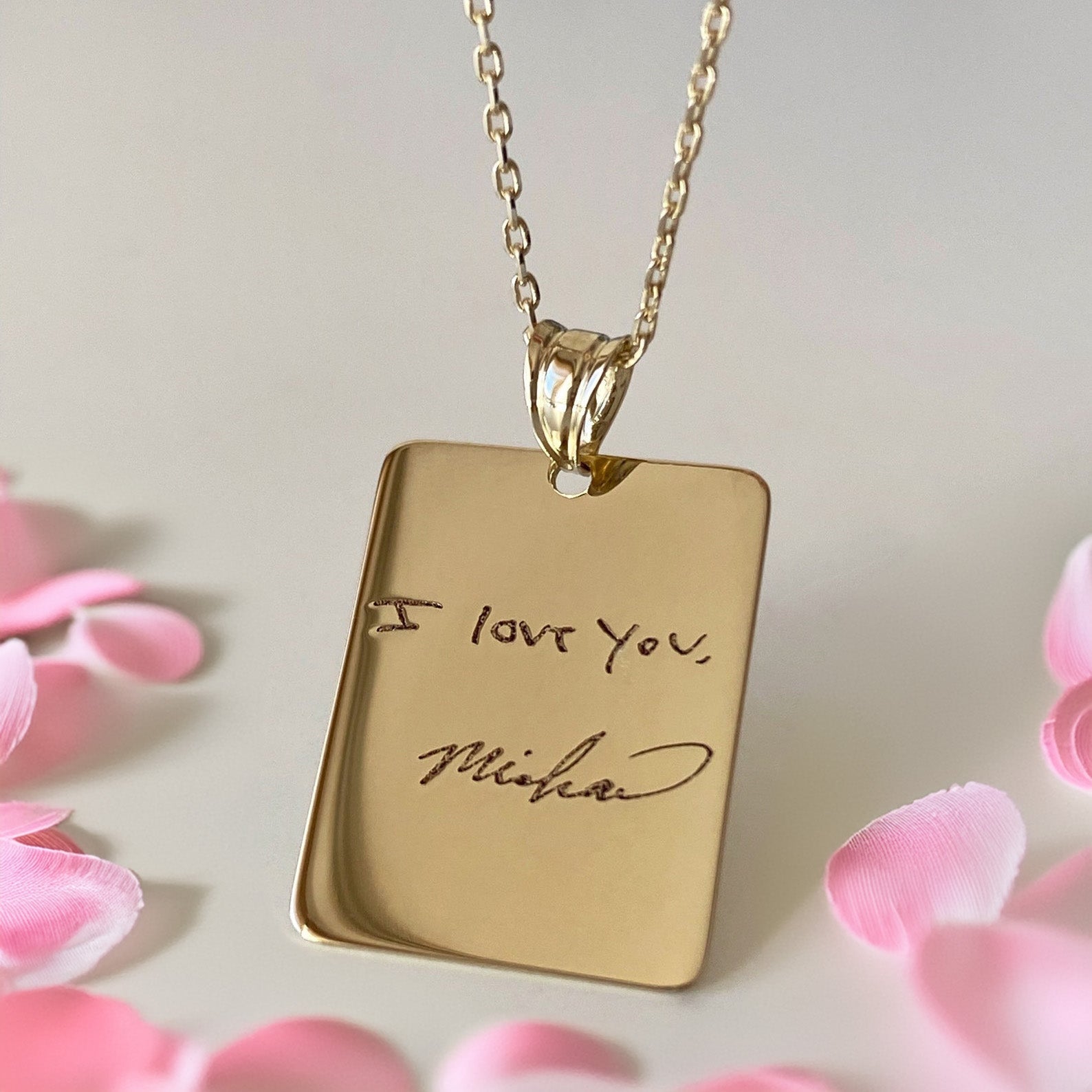 Customized Handwritten Note Necklace - Veinci