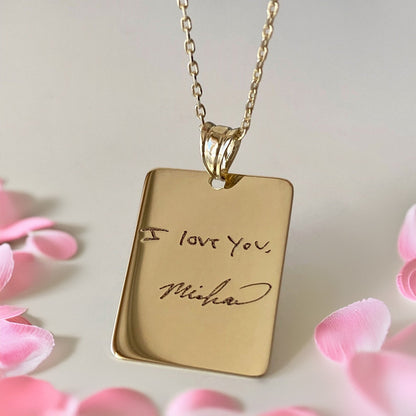 Customized Handwritten Note Necklace - Veinci