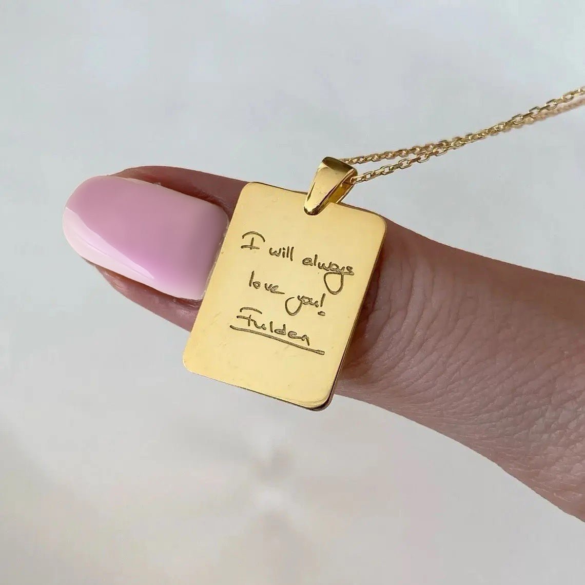 Customized Handwritten Note Necklace - Veinci