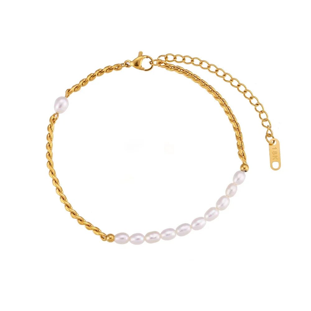 Dainty Accented Gold Chain Anklets - Veinci