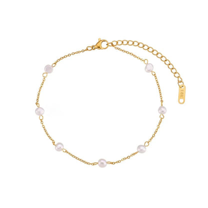 Dainty Accented Gold Chain Anklets - Veinci