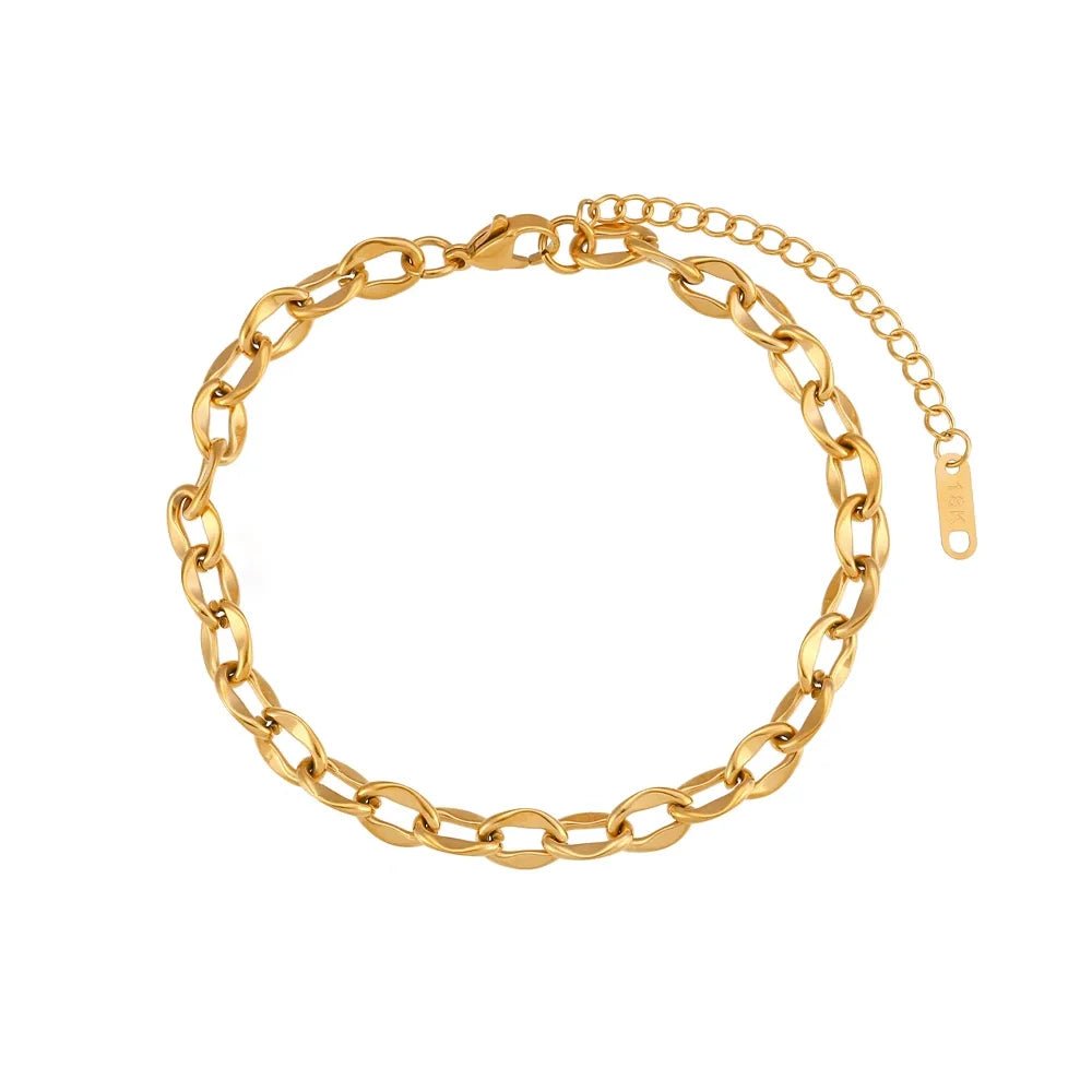 Dainty Accented Gold Chain Anklets - Veinci