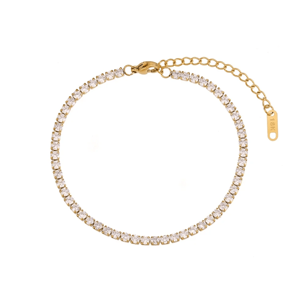 Dainty Accented Gold Chain Anklets - Veinci