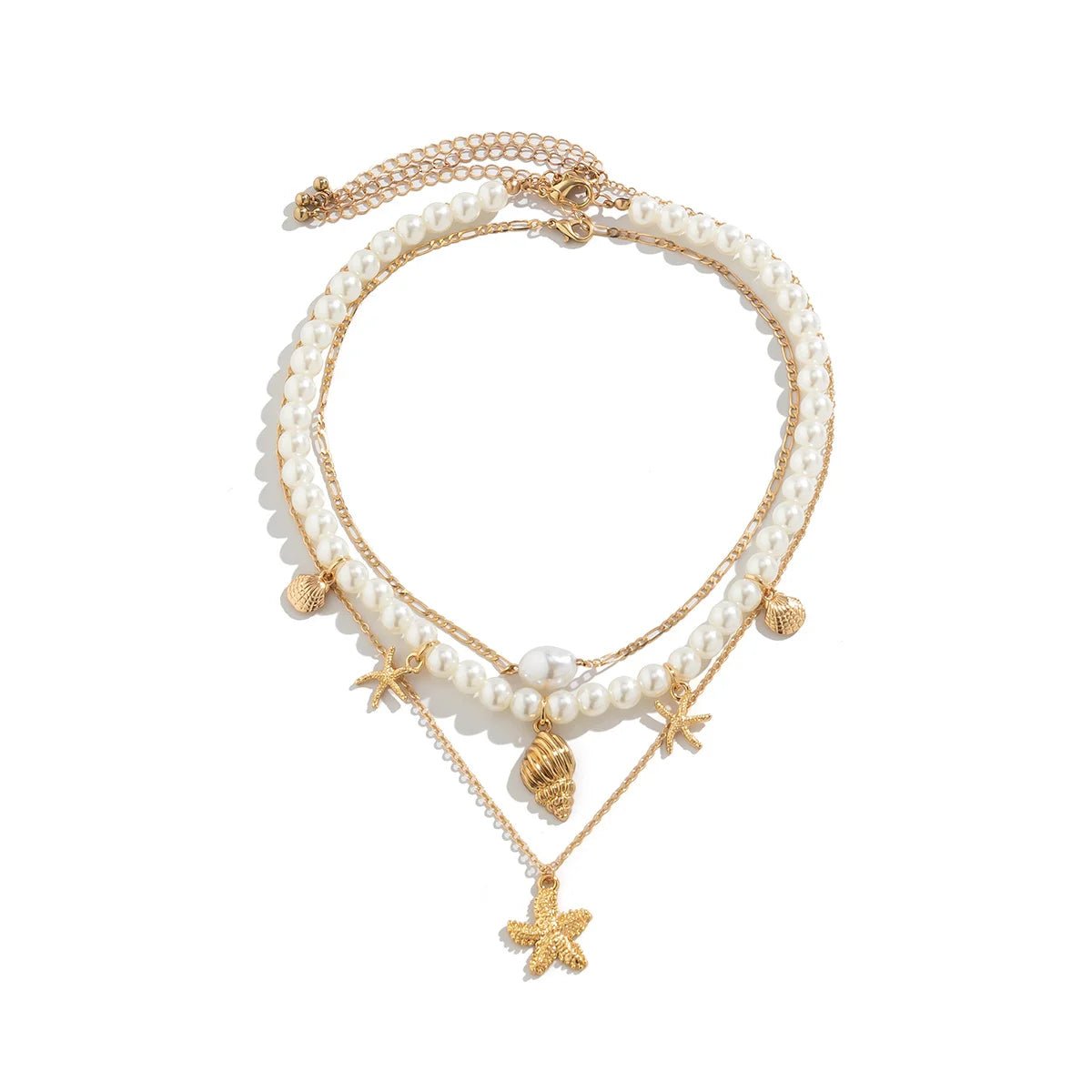 Dainty Beach Adventure Necklace Stack - Veinci