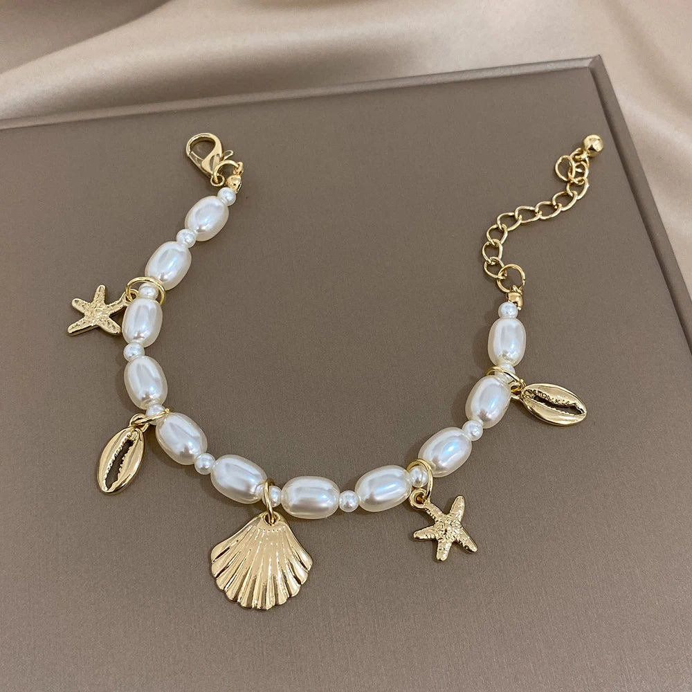 Dainty Beach Adventure Pearl Bracelet - Veinci