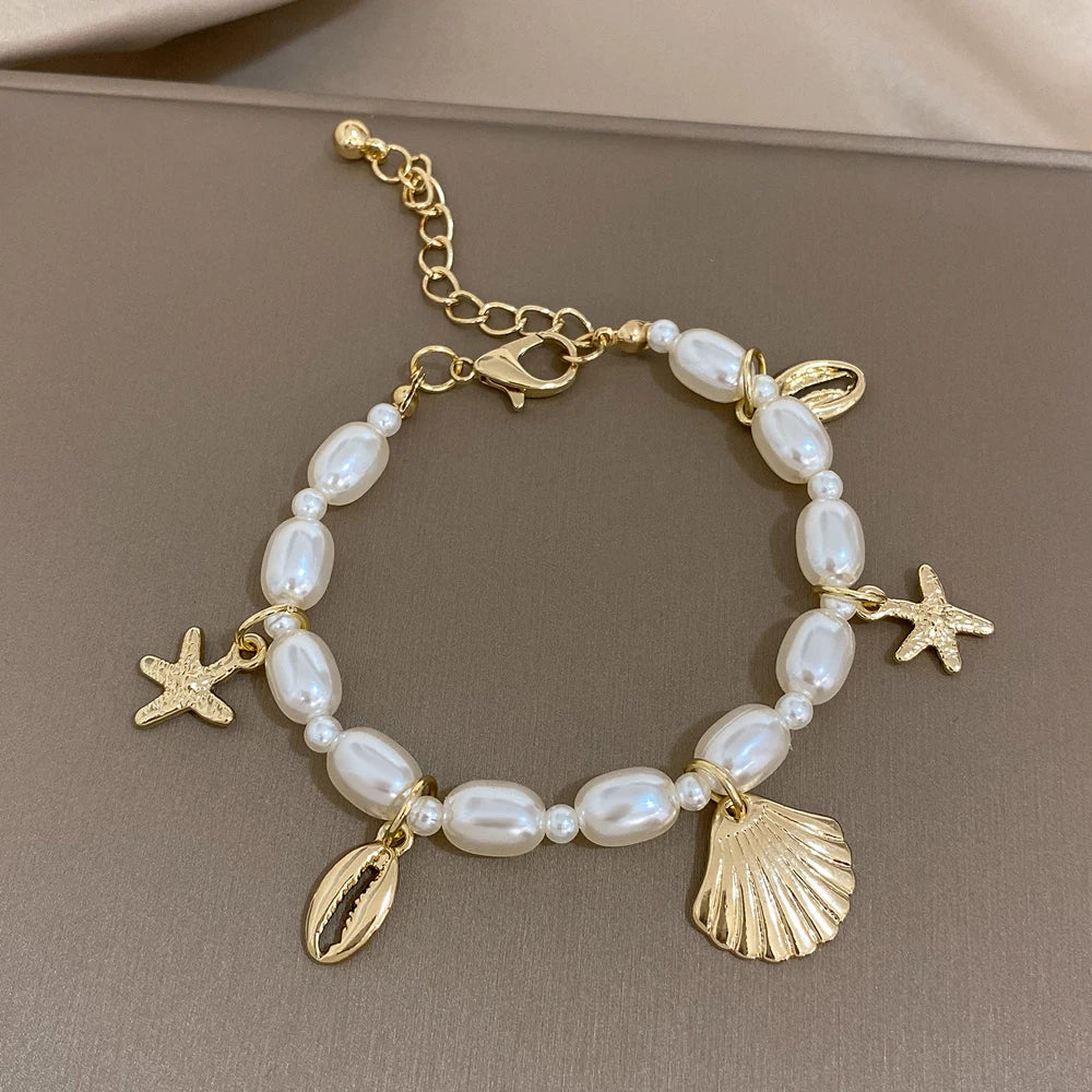 Dainty Beach Adventure Pearl Bracelet - Veinci