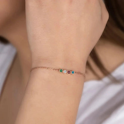 Dainty Birthstone Chain Bracelet - Veinci